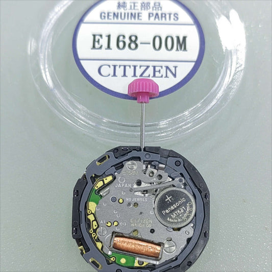 Citizen E168 Eco-Drive solar watch movement, Japan-made, powering reliable and eco-friendly timepieces.