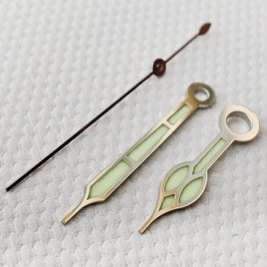 Silver trim C3 green lume vintage watch hands for NH34 NH35 NH36 movements