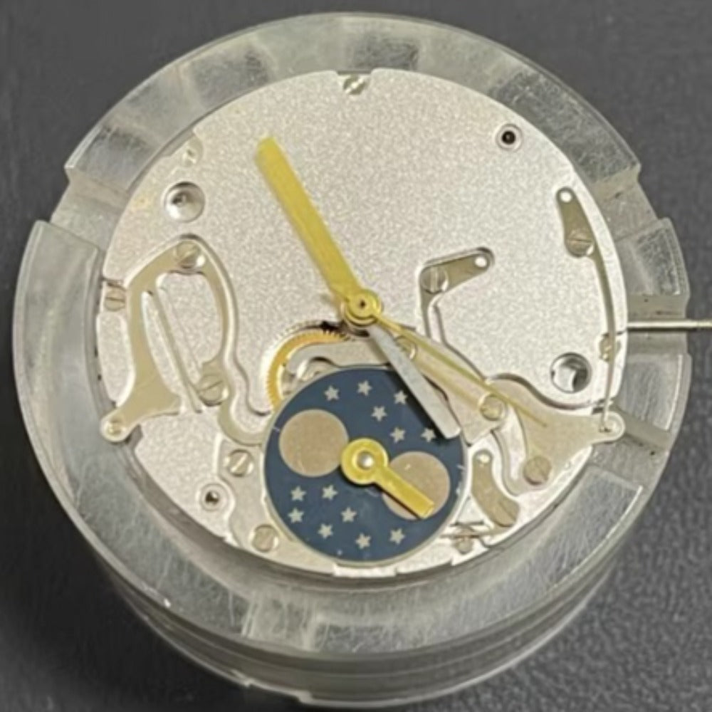 Dandong 3511 mechanical watch movement with moonphase, no rotor, precision engineering from China.