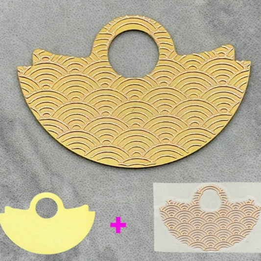 Rose gold wave oscillator weight with golden background, compatible with NH35 movements by Golden Background.