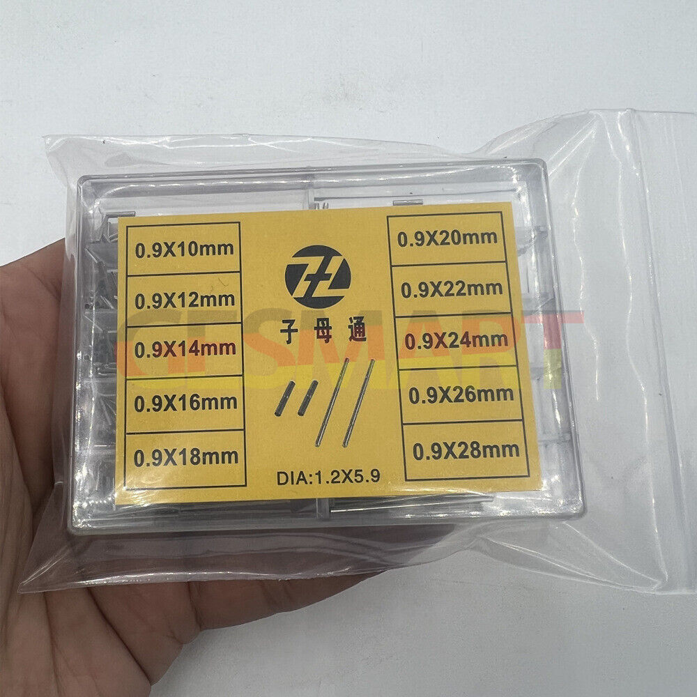 Stainless steel watch strap pins with tubes for secure bracelet adjustment, durable and precise.