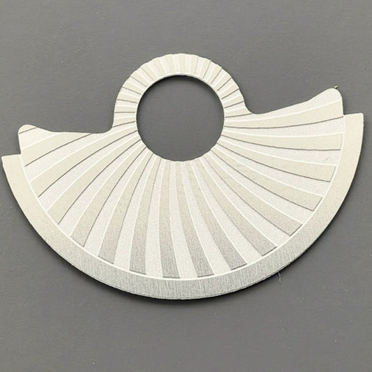 Silver oblique wave metal rotor for NH35 NH36 watch movement, durable and precise fit.
