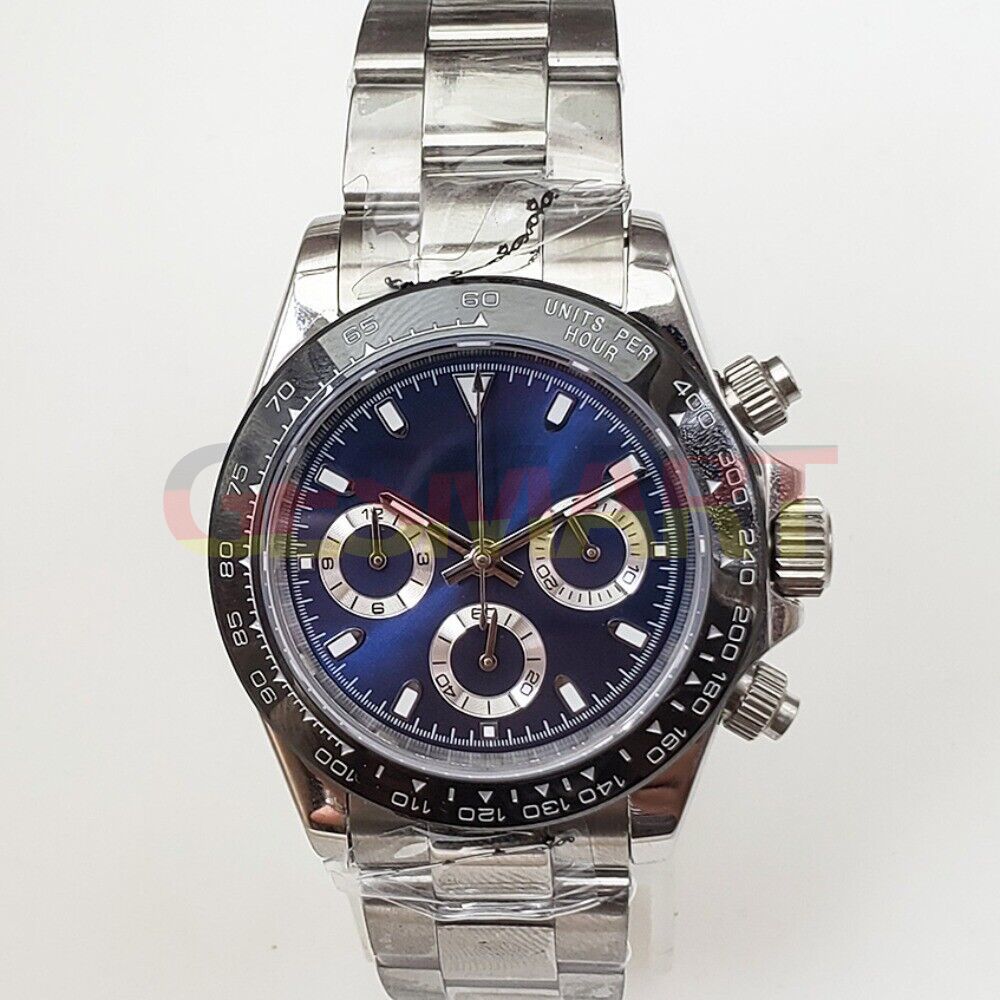 Sleek Blue Dial Chronograph Quartz Watch with Sapphire Glass - NEW Arrival!