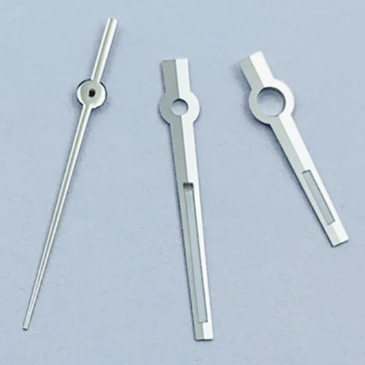 Silver trim lume watch hands set 8x12.5mm for NH34 NH35 NH36 NH38 NH39 - precision fit and glow.