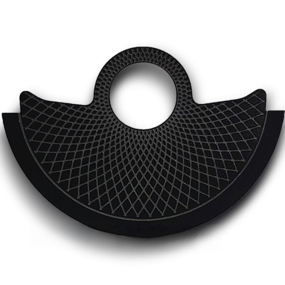 Black Perlage metal rotor overlay for NH35 NH36 watches, enhancing movement aesthetics and durability.
