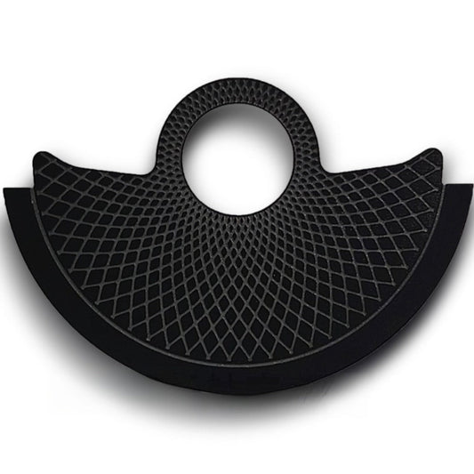 Black Perlage metal rotor overlay for NH35 NH36 watches, enhancing movement aesthetics and durability.