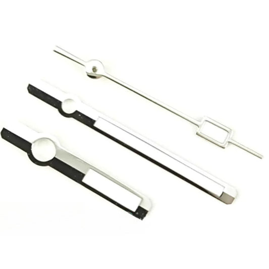 Silver trim lume watch hands set, 8x12x12.5mm, compatible with ETA2824 2836 PT5000 movements, precise fit