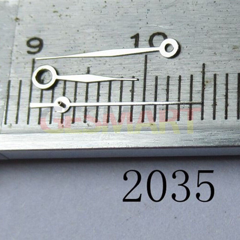 Diamond-shaped silver watch hand for Miyota 2035 series, precise needle design.