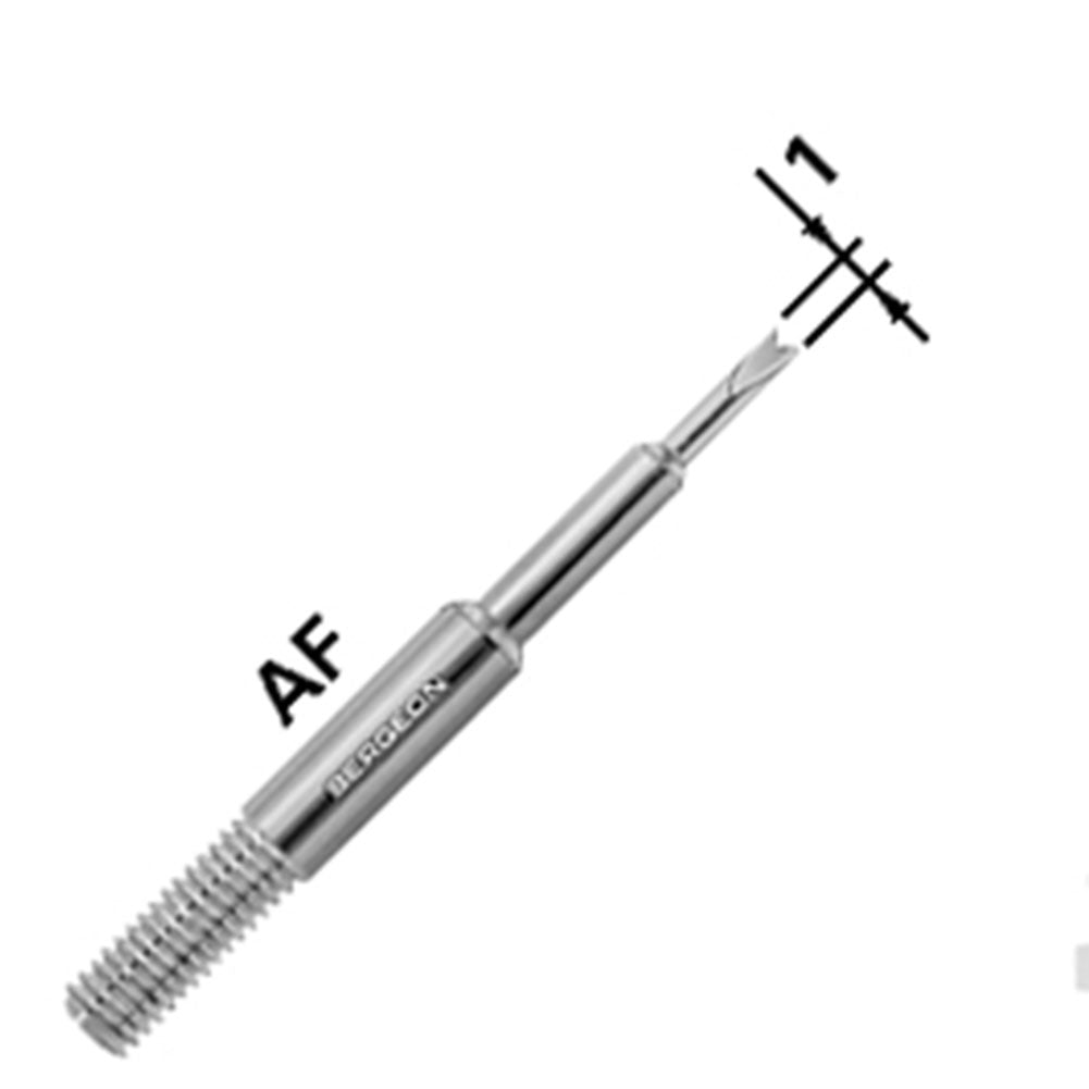 Bergeon 6767-AF stainless steel forked end tip for precise spring bar tool replacement in watch repair.