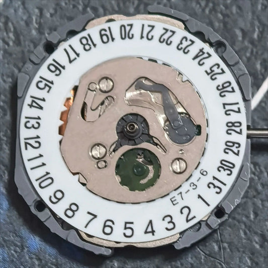 Miyota 1N12 quartz watch movement with 3 hands and date at 6, Japan made for precise repairs