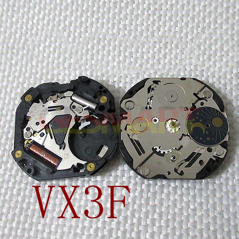 Japan Made Hattori Epson TMI VX3F quartz watch movement with stem for precise timekeeping