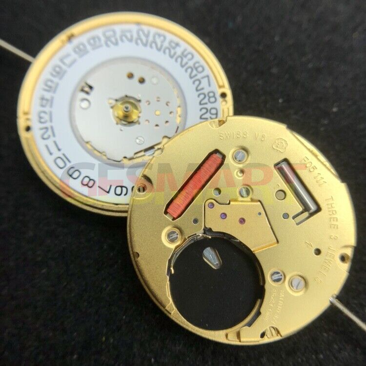 Original ETA F05.111 Swiss Movement Watch with 3 Hands and Date Display