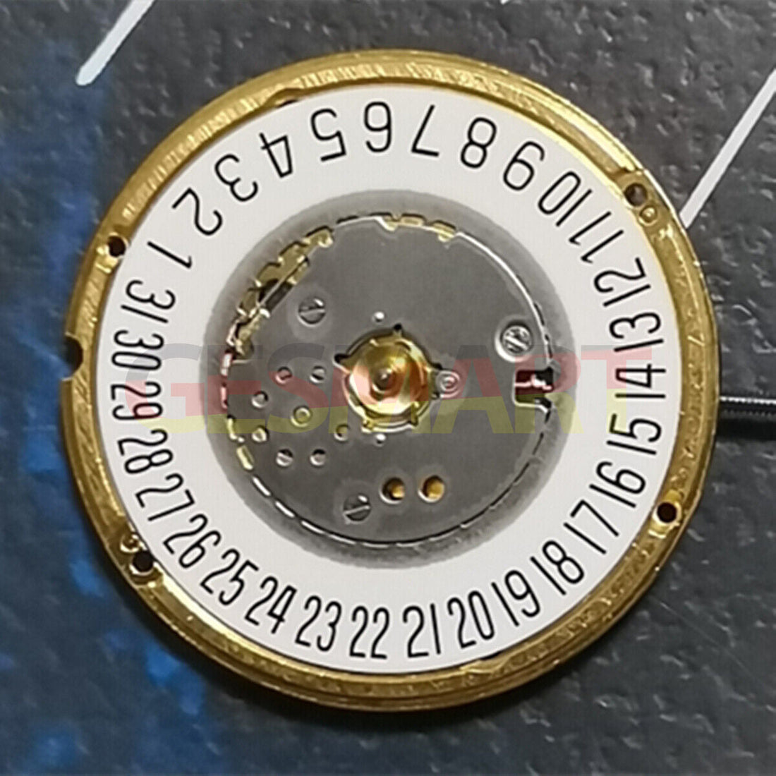 ETA F05.111 Swiss quartz watch movement showing 2 hands with date at 6 o'clock position.
