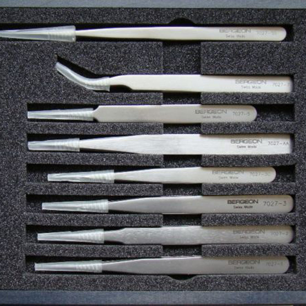 Bergeon 7027 stainless steel watch tool with trimmed finish for precise strap adjustments
