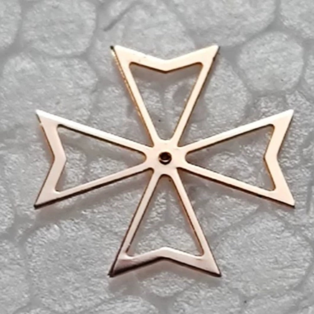 Rose gold 8mm Maltese Cross watch hands for China 2813 movement, elegant brand-crafted accessory.