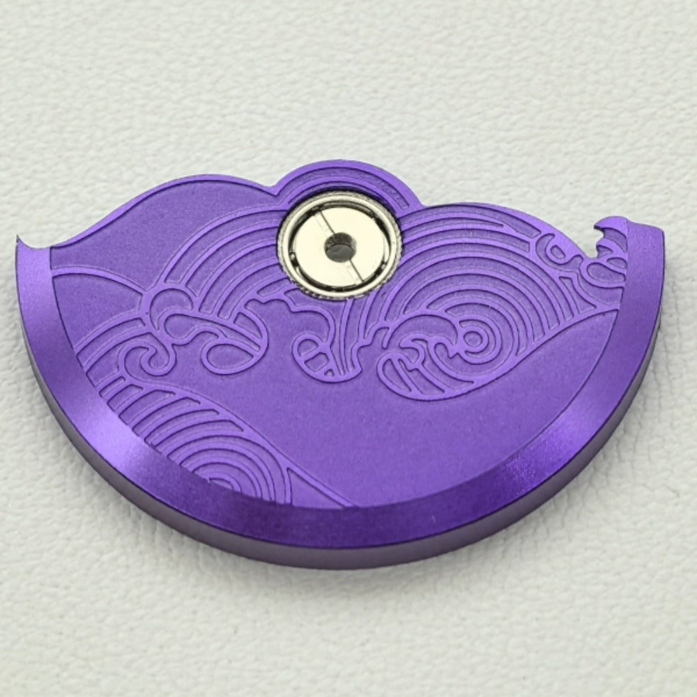 Purple modified auspicious cloud rotor oscillating weight for NH35 NH36 watch movement, enhancing automatic winding efficiency.