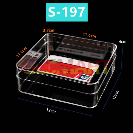 1. Transparent PS toolbox container set with 10pcs 120X120mm square lids and bases for organized storage.  