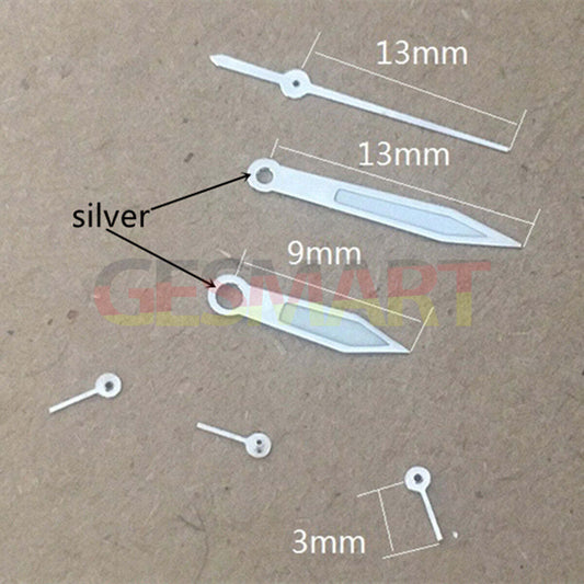 13mm green luminous arrow-shaped watch hands by Miyota, ideal for OS10 OS20 OS60 OS80 movements.