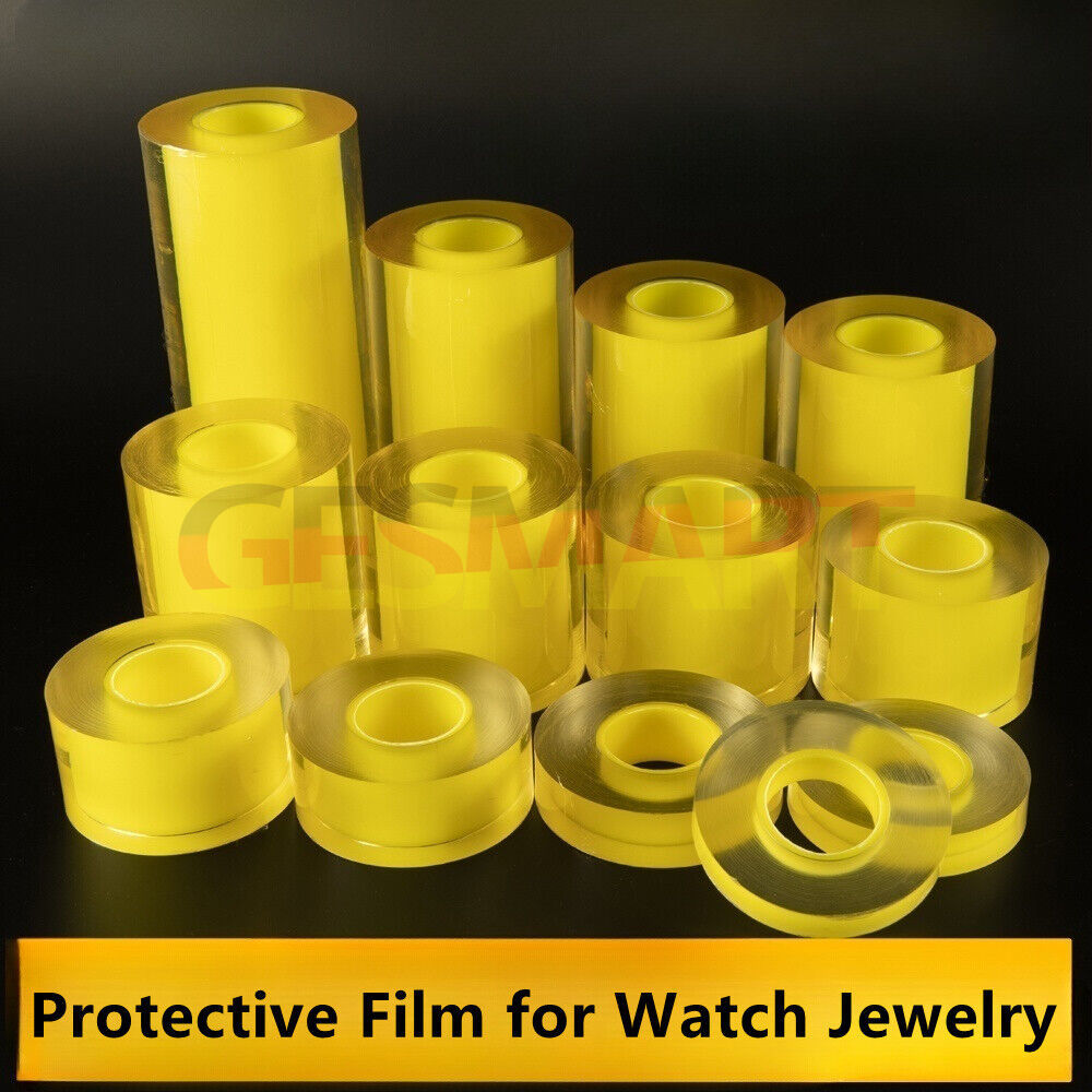 Transparent protective film for watch crystal and silver band, 12-160mm, safeguards jewelry by BrandName.