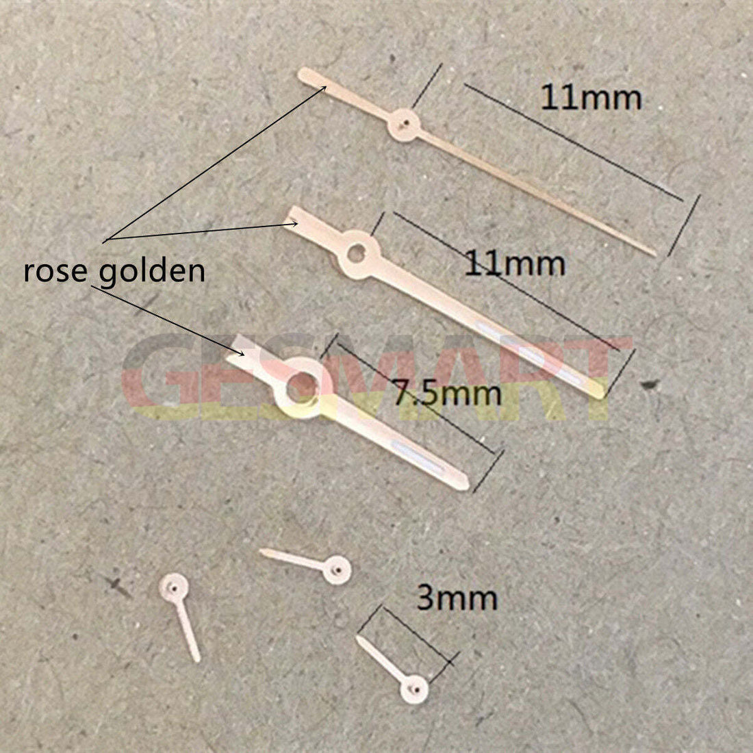 11mm rose gold trim green lume watch hands for VX3J VX9J VX7J VX3N VX9N VX42 movements