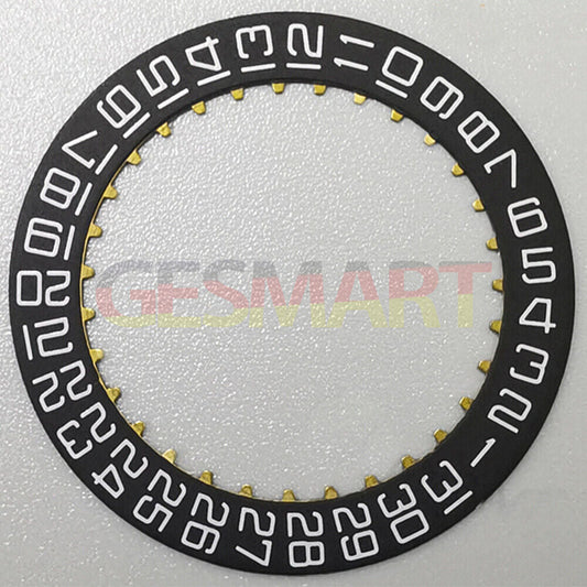 Swiss Black Date Disk Wheel for ETA2824 movement with square font, showing date at 3 o'clock position