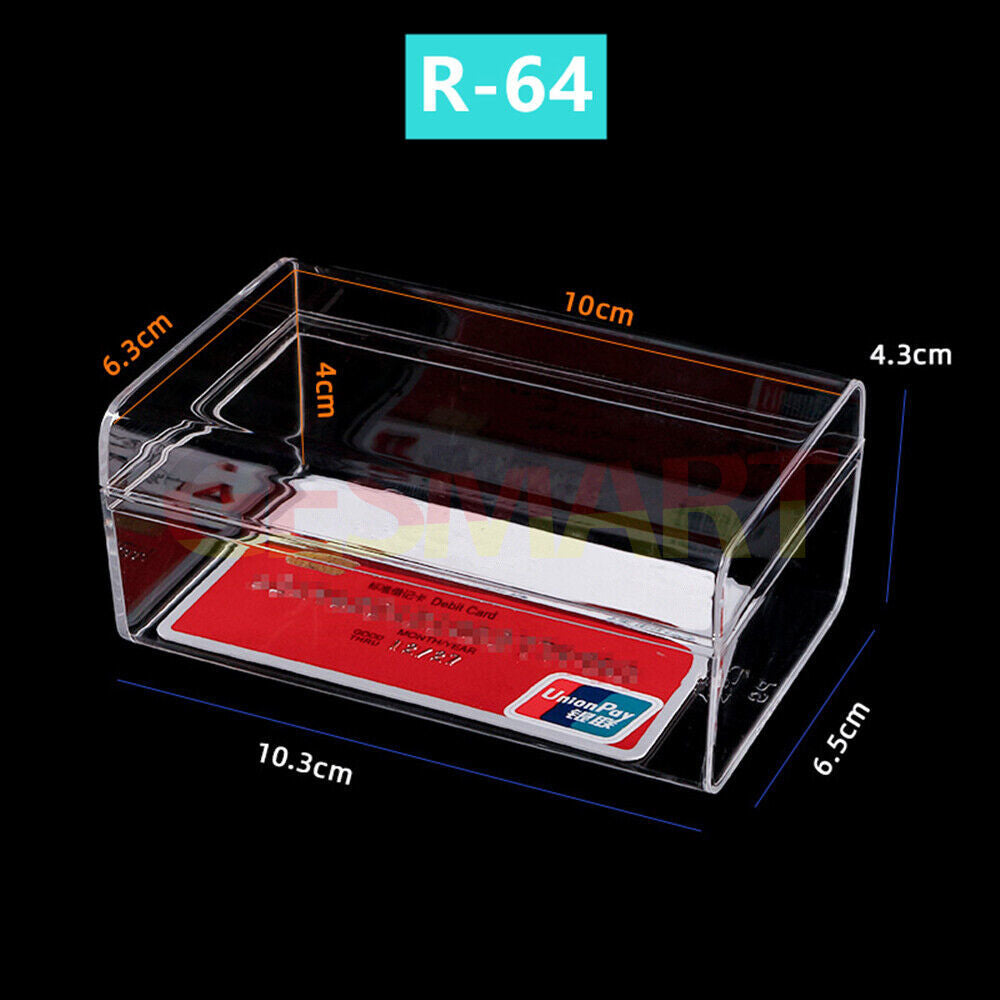 Set of 10 transparent PS toolbox containers (103x65mm) with lids and bases for organized storage.