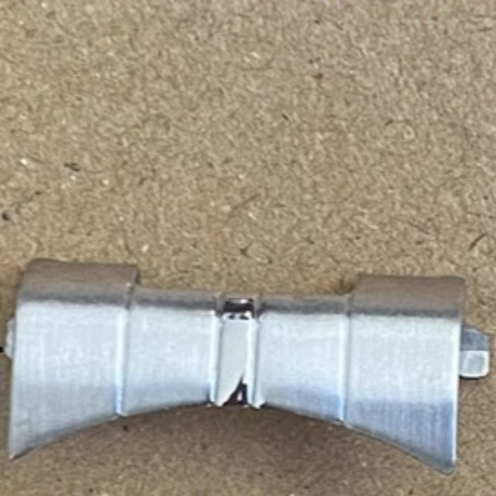Steel silver curved end links for 24x12mm watch band strap, compatible with bracelets, featuring brand-quality spring bars.