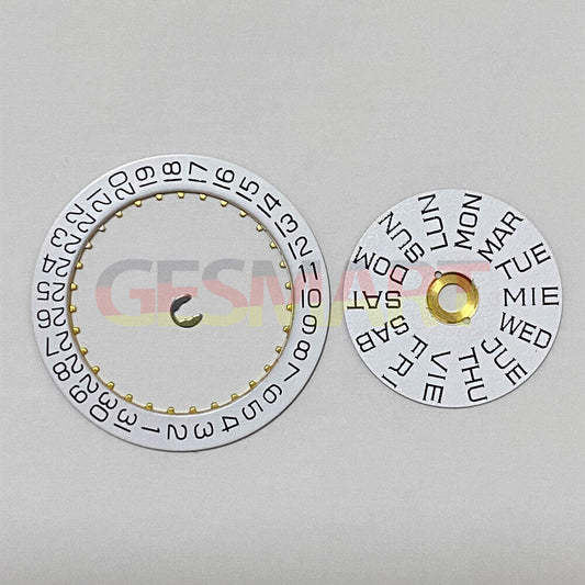 Date week disk and automatic wheel insert for ETA 2846 2836 watch movement