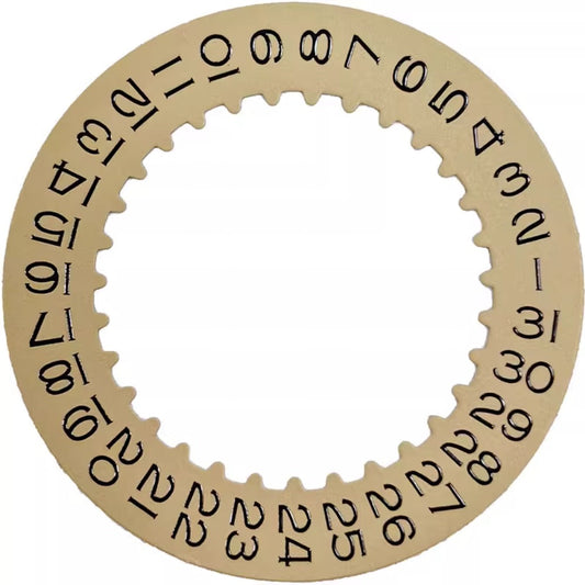 Vintage Flat Head 4 Golden Date Disk Wheel by Generic for 3235 3285 mechanical watch movement.