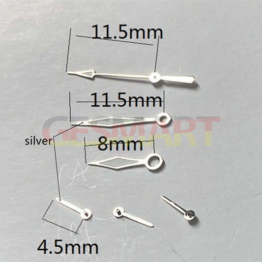 Green lume diamond-shaped watch hands compatible with Miyota OS10/20/22/60/80, precision crafting.