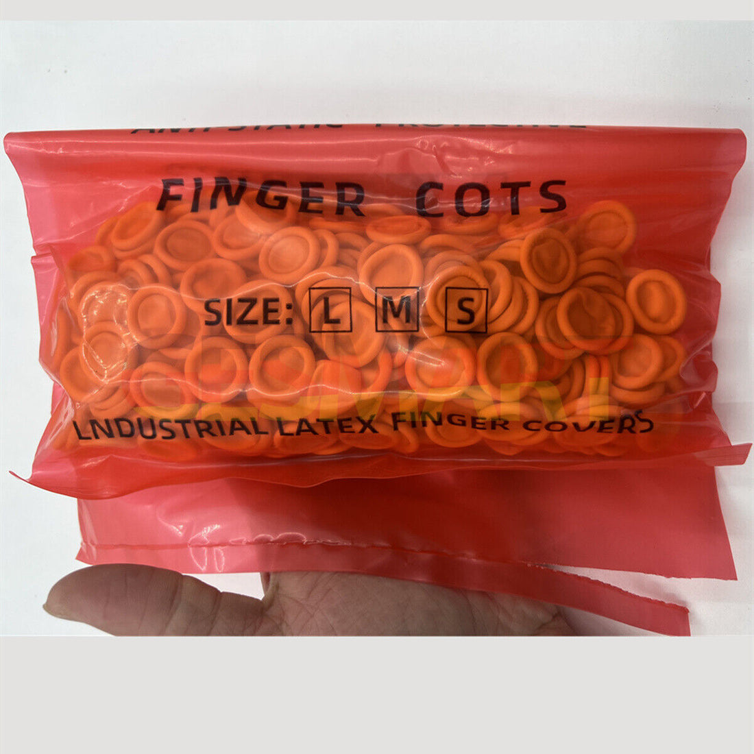 Antistatic yellow latex finger cots for watch repair, natural rubber for precise protection.