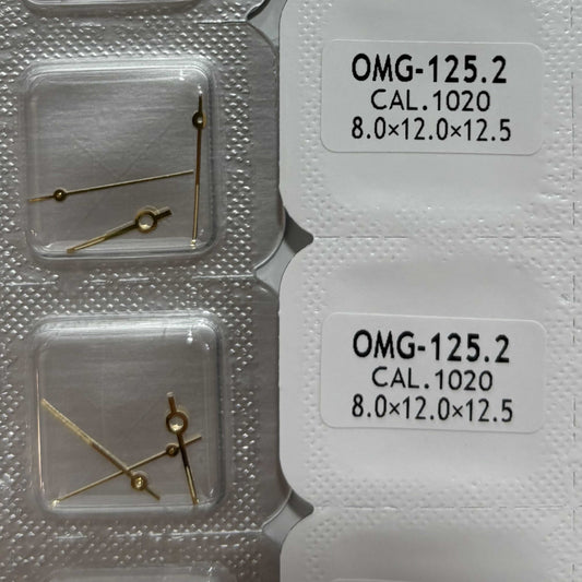 Golden trim green lume 3 hands for ETA1020 movement watch, precise fit and luminous visibility.