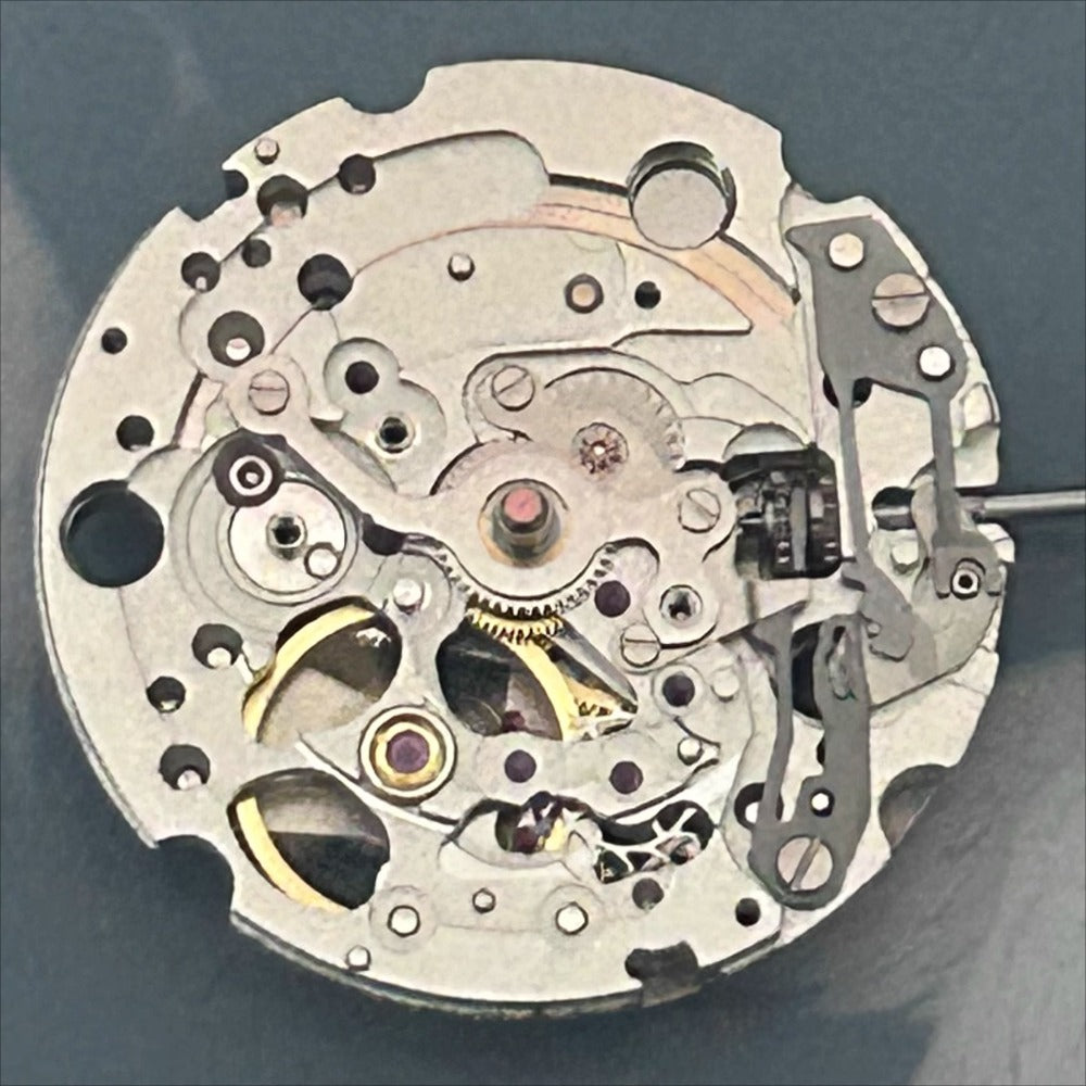 Japan Made Silver Miyota 82S5 mechanical watch movement with second stop function, precise and durable mechanism.