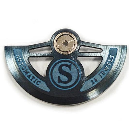 S Carved modified blue hollow rotor oscillating weight for NH35 NH36 watch movement by S brand