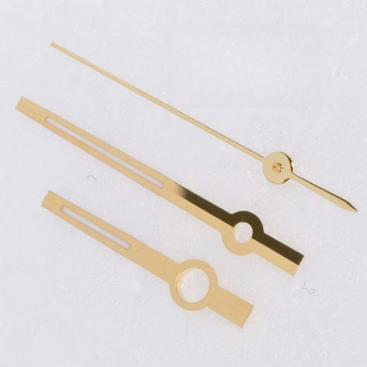 Golden hollow watch hands 12.5mm for ETA2836 2824 2892A2 movements by Dayjust, precise fit.