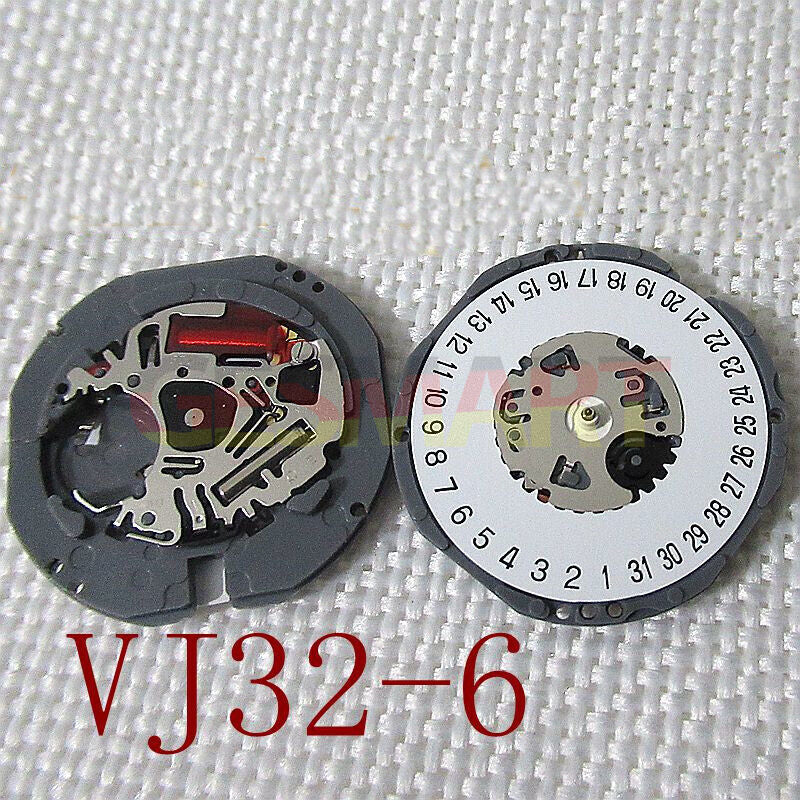 Epson Hattori VJ32B Japan Quartz Watch Movement - Date at 3/6 Hand, Stem Number S351332