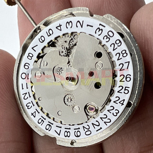 26.5mm 7120 automatic mechanical watch movement with single calendar and three hands for precise timekeeping.