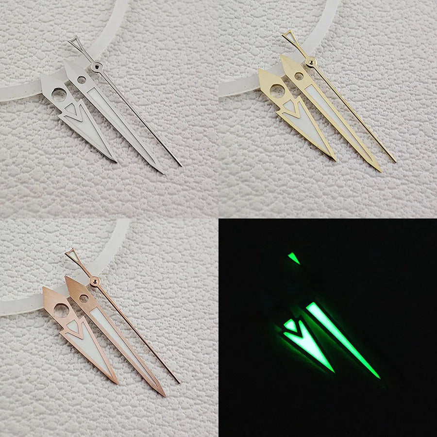13mm arrow-shaped C3 green luminous watch hand for NH34 NH35 NH36 4R 7S movements
