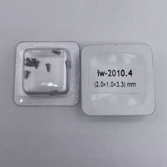 IWC silver watch case back cover screws, 2X1X3.3mm, durable replacement for IWC watches