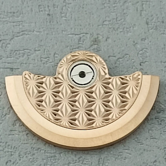 Rose gold fireworks pattern rotor oscillating weight for NH34, NH35, NH36, NH38 watch movements.