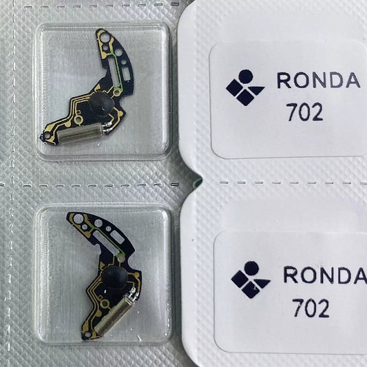 Set of 3 Swiss Made circuit boards for Ronda 702, 774, 784 watch movements, precise repair parts.