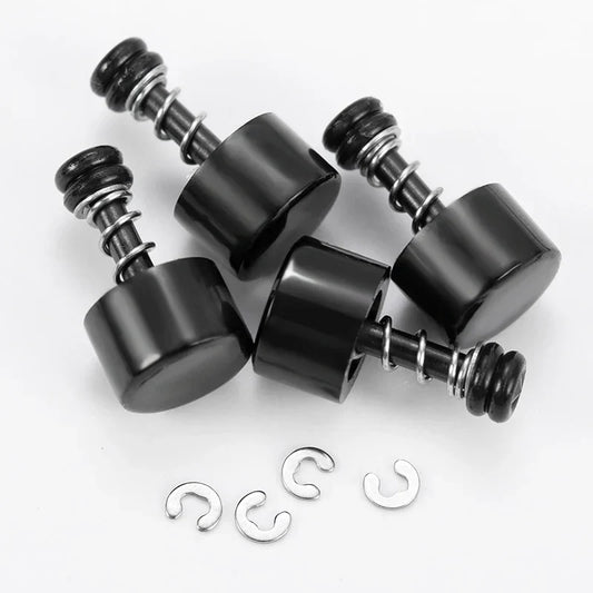 Set of 4 black stainless steel push buttons for Casio GA-2100 watch repair, waterproof design.