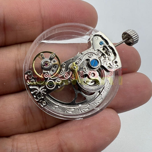 Asian LG0801BS silver long pendulum watch accessory with automatic mechanical movement details