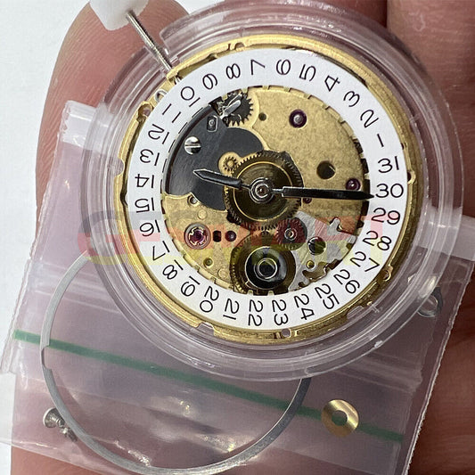 China TIANJIN ST2130 mechanical watch movement with golden finish, single calendar, compatible with 2836-2 and 2824-2 models.