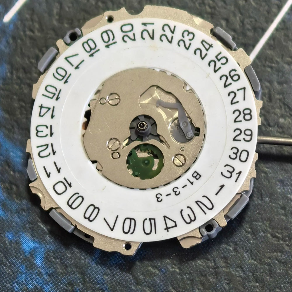 Japan Made 2F10A quartz watch movement with 3 hands and single calendar, precision parts for repair.