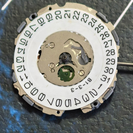 Japan Made 2F10A quartz watch movement with 3 hands and single calendar, precision parts for repair.