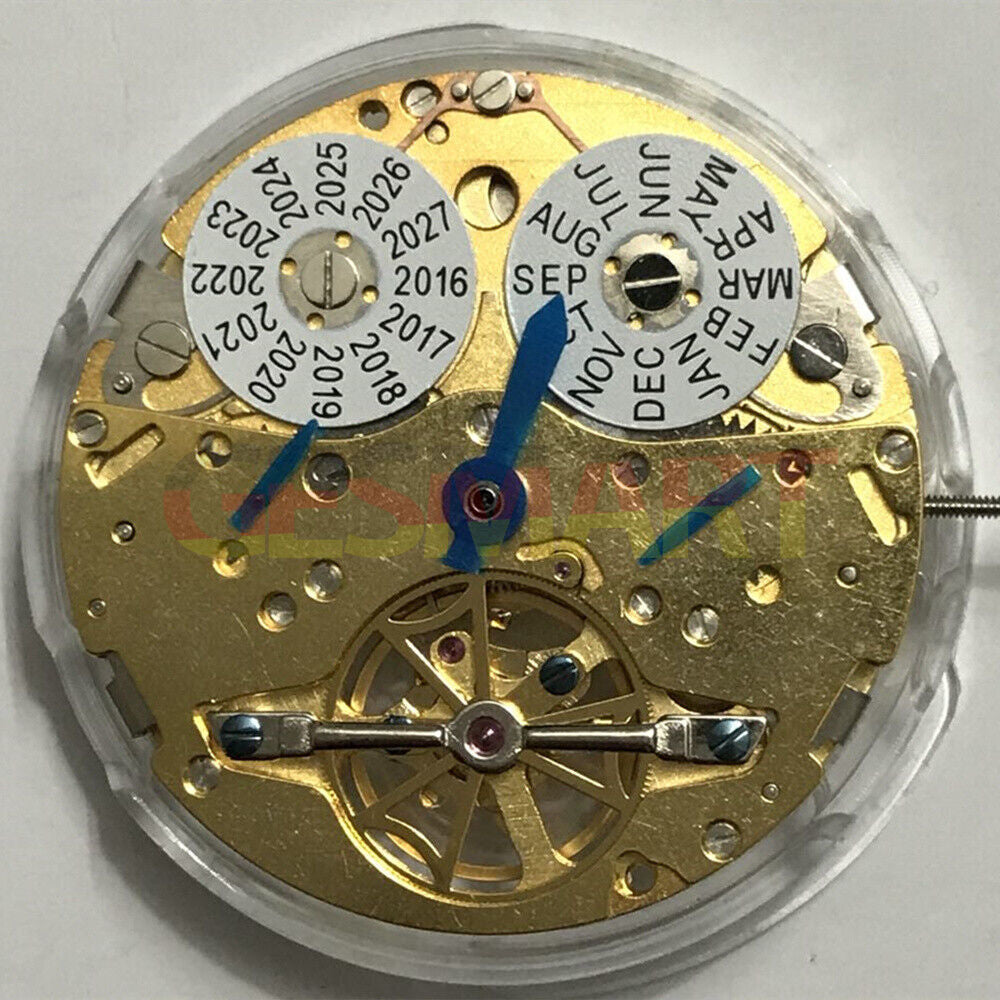 Chinese Automatic Mechanical Perpetual Calendar Watch with Bare Balance Wheel