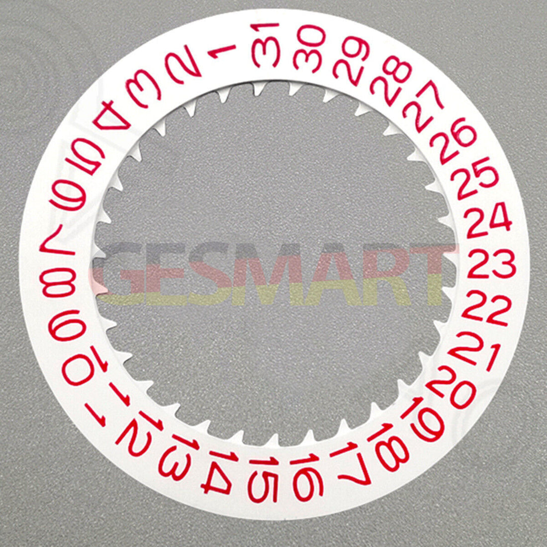 Red font date disk wheel for NH36 NH35 watch movement, date at 3 o'clock, Crown Position 3.8, Seiko-compatible.