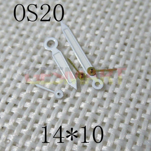 14x10mm White Trim Green Lume Watch Hands for Miyota OS20 OS20 Movement