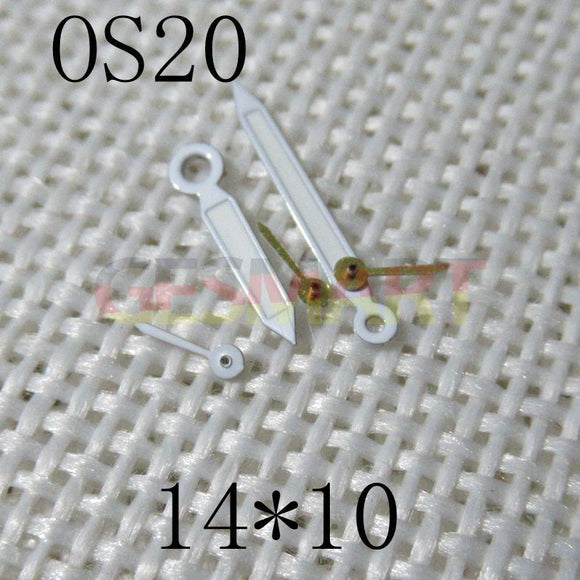 14x10mm White Trim Green Lume Watch Hands for Miyota OS20 OS20 Movement